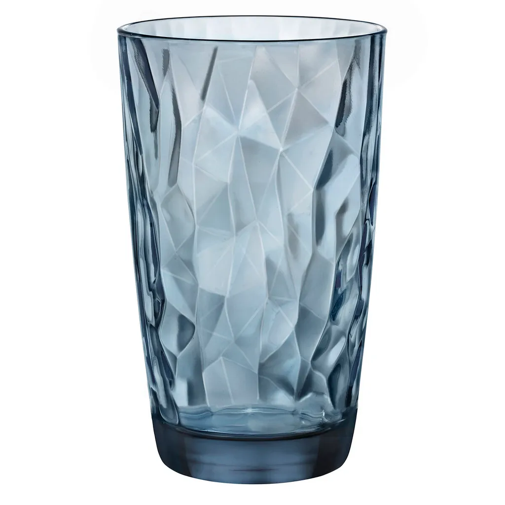 Bormioli Rocco Diamond Ocean Blue  Longdrink, 470ml, Glas, blau, 6 Stück